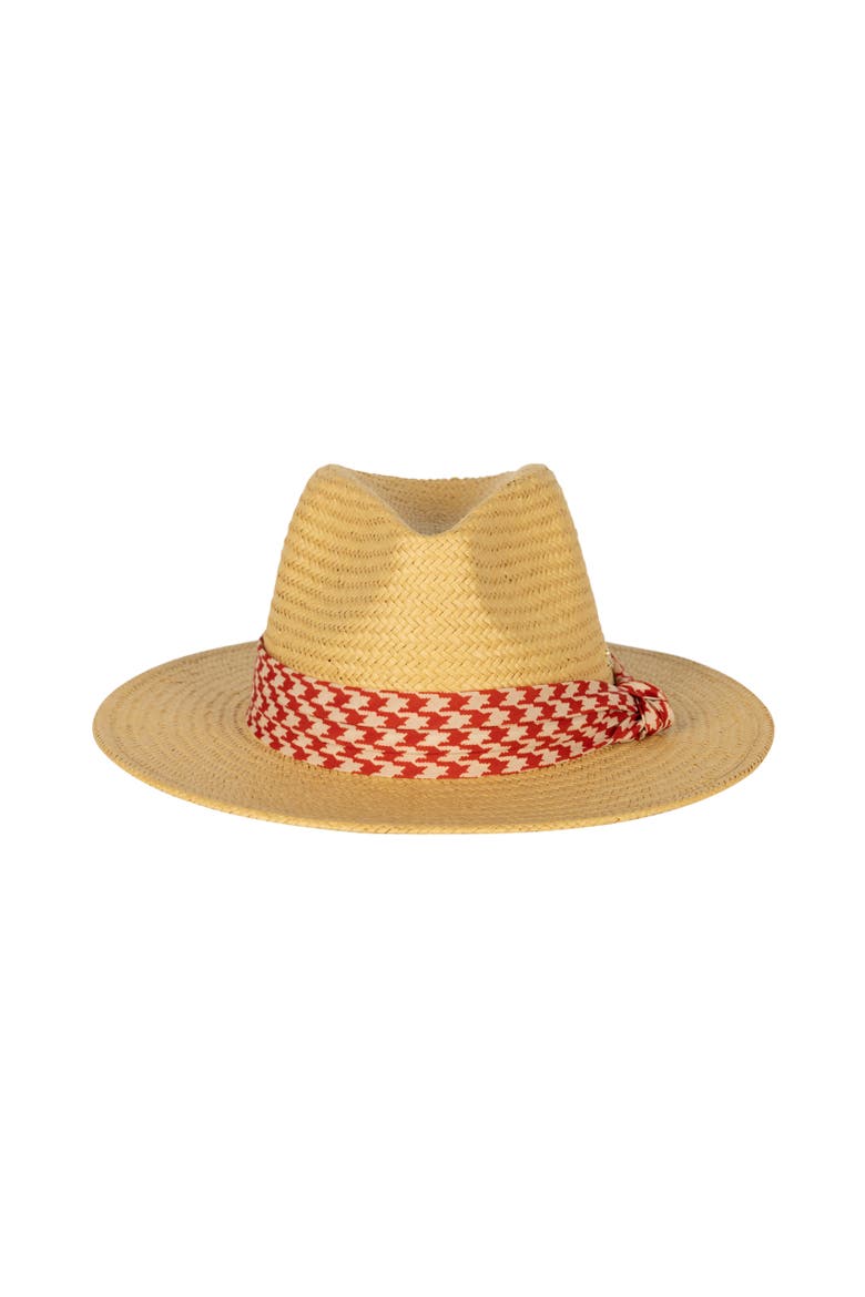 Rustic Hat With Fabric Band, Main, color, Dark Tan