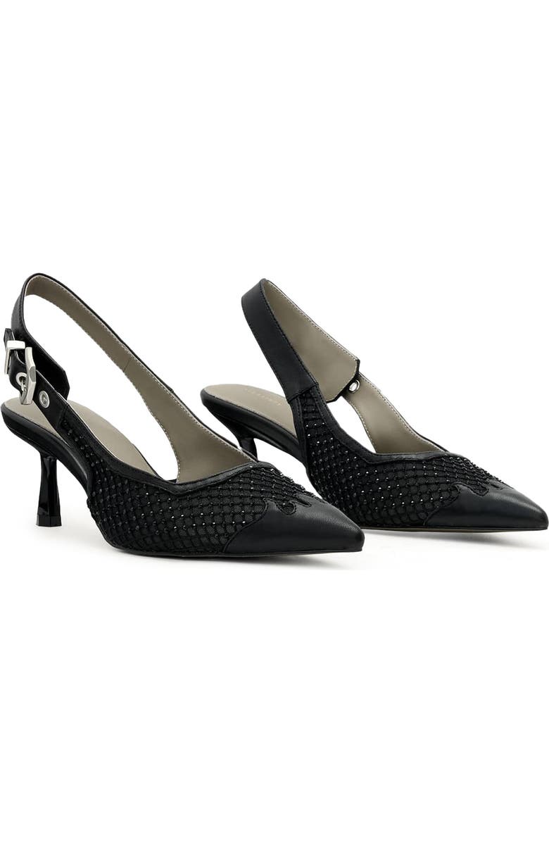 AllSaints Idiya Mesh Slingback Pump, Main, color, Black