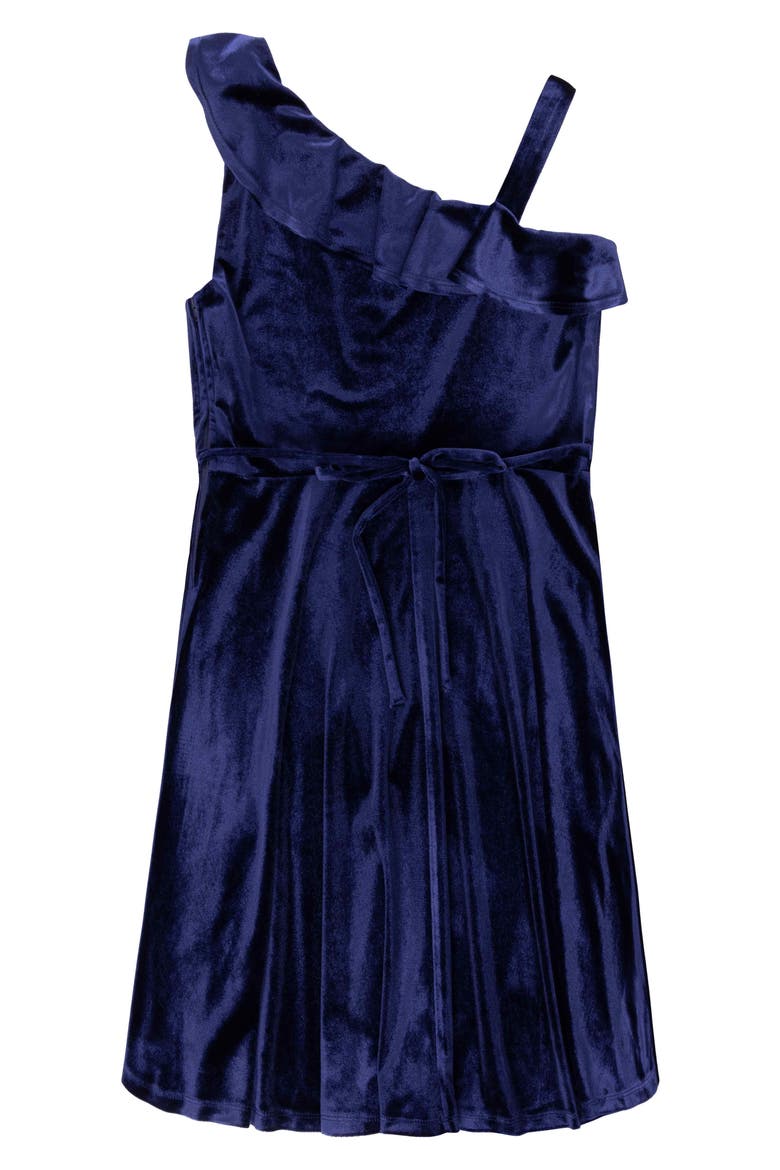 Kids' Embellished Velvet Party Dress, Alternate, color, NAVY J