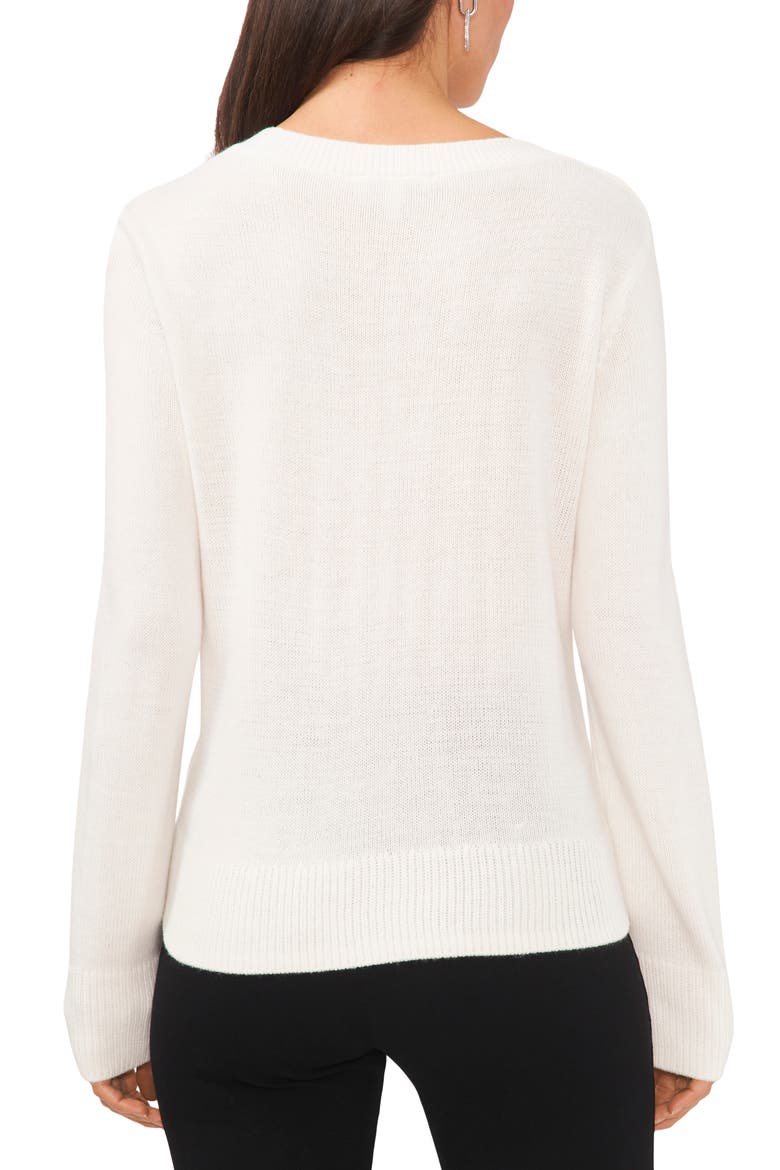 Rhinestone Crewneck Sweater, Alternate, color, ANTIQUE WHITE