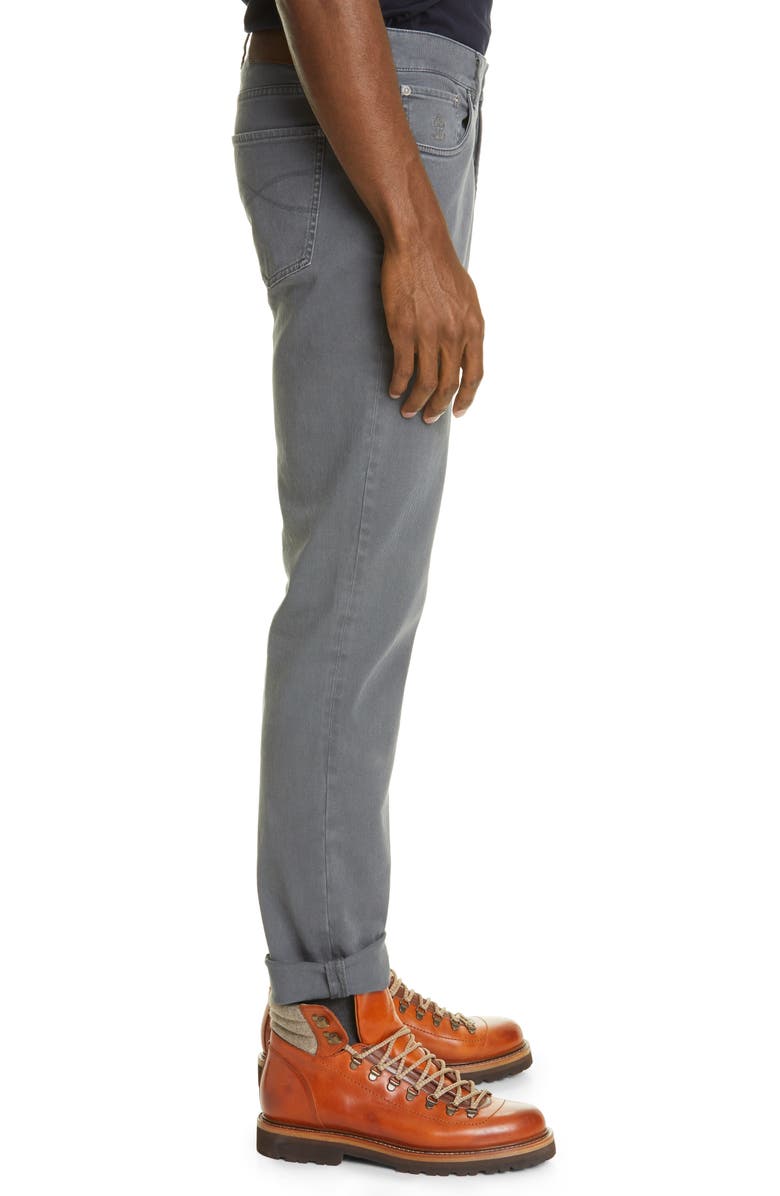 Brunello Cucinelli Brunello Cuccinelli Overdye Stretch Cotton Twill Pants, Alternate, color, 