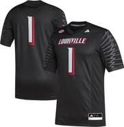 adidas Men's adidas #1 Black Louisville Cardinals Premier Football Jersey