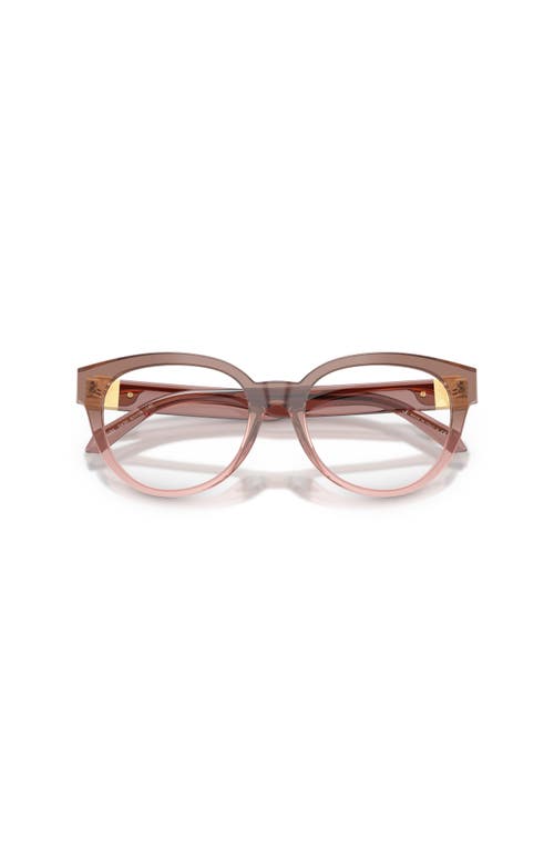 Versace 53mm Round Optical Glasses In Brown