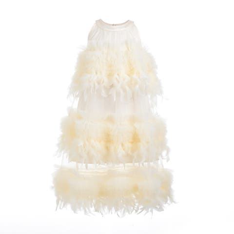 Delara Feathered Tiered Dress