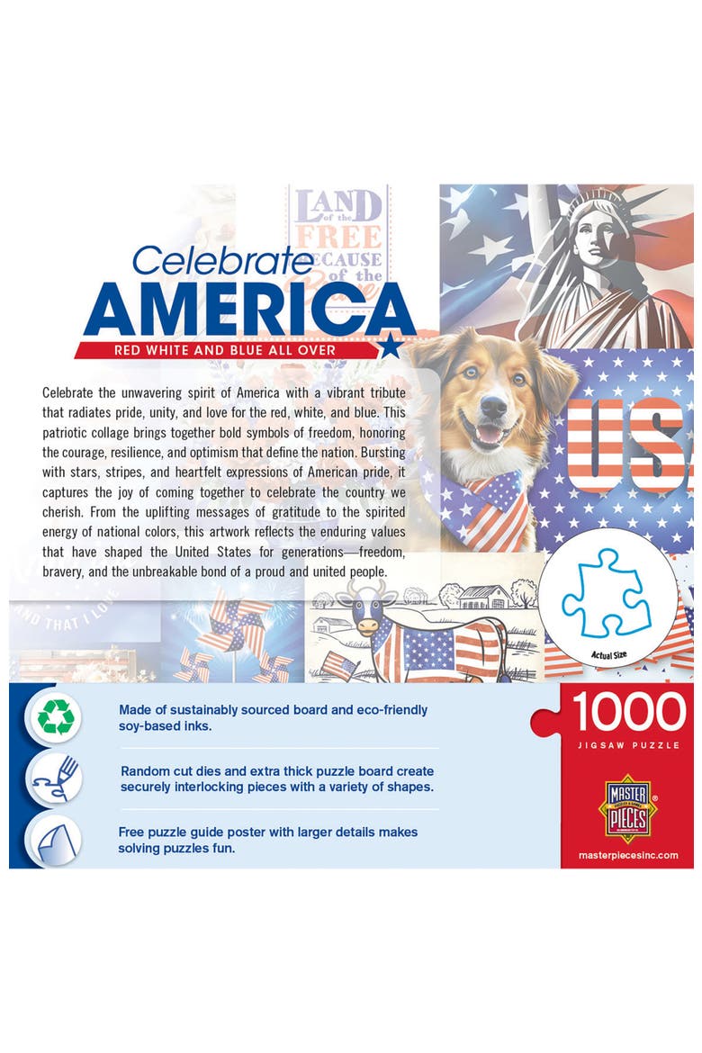 Red White & Blue All Over 1000pc Puzzle, Alternate, color, Multicolor