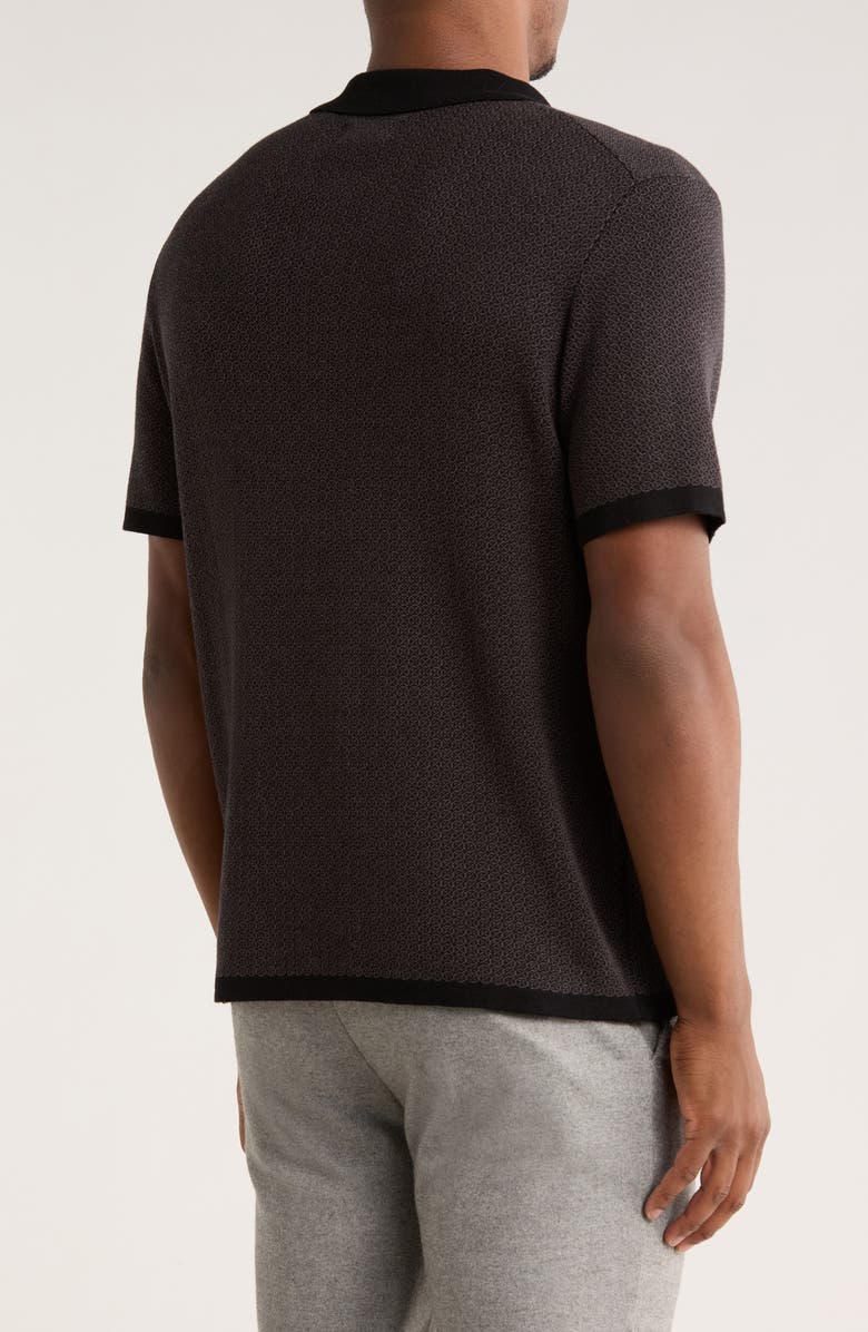 Perry Ellis Geometric Jacquard Polo, Alternate, color, Black