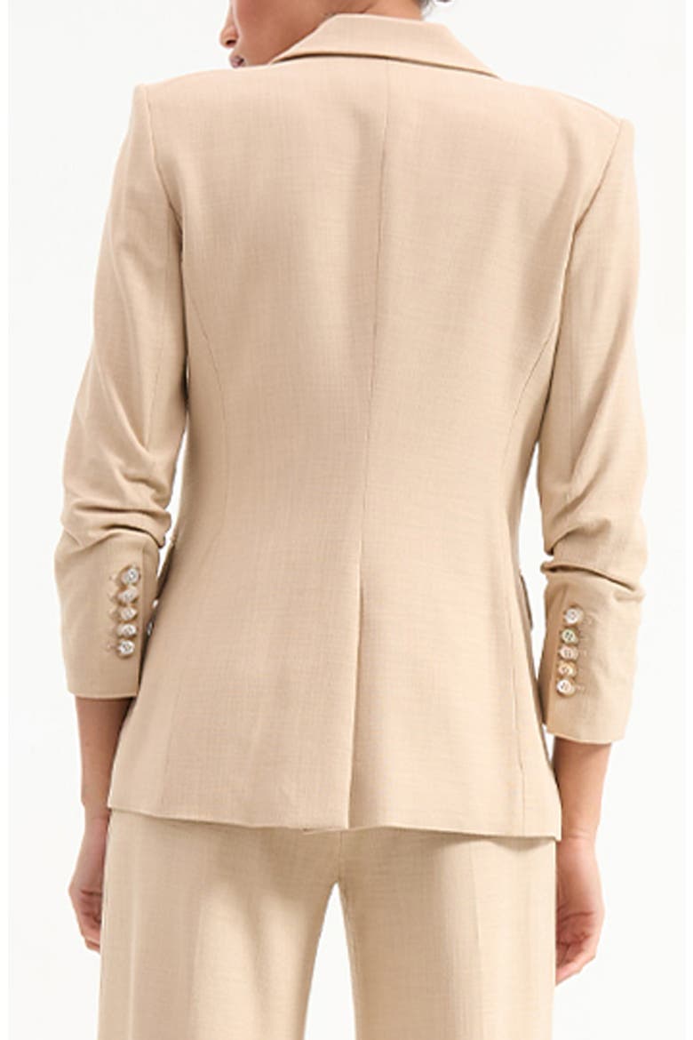 Battista Ruched Sleeve Dickey Blazer, Alternate, color, STONE KHAKI
