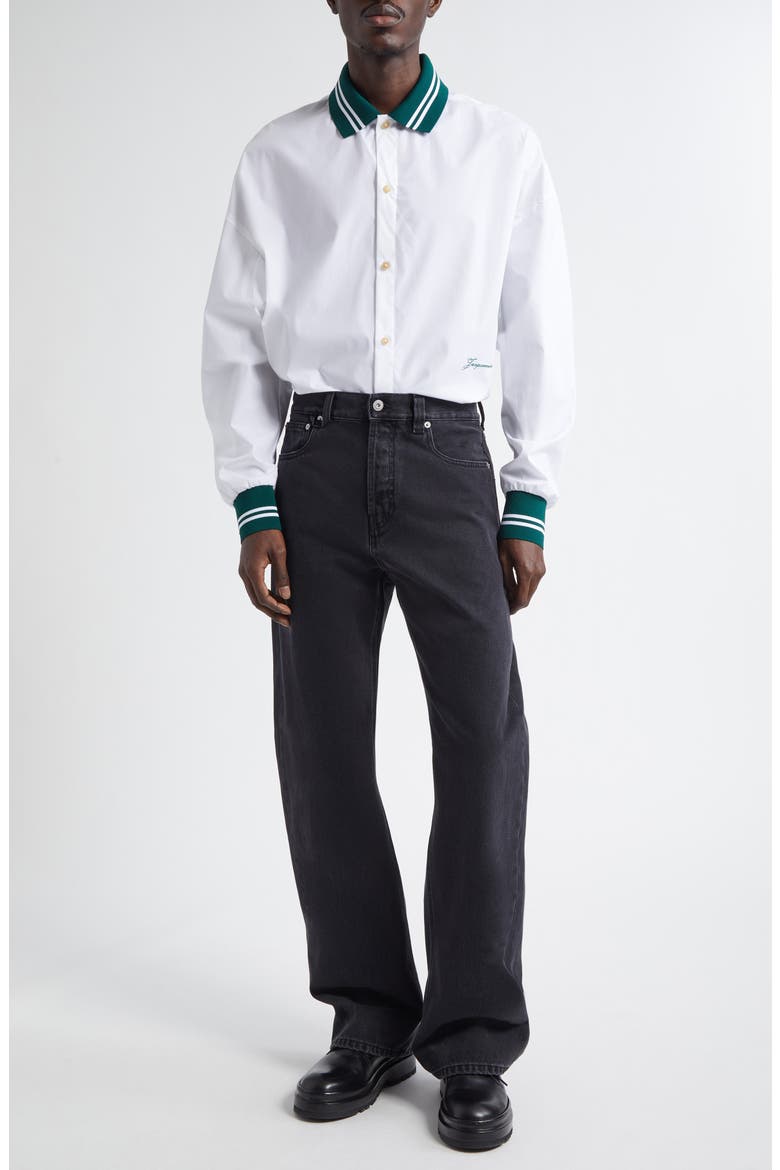 Le de-Nîmes Droit Straight Leg Jeans, Alternate, color, BLACK