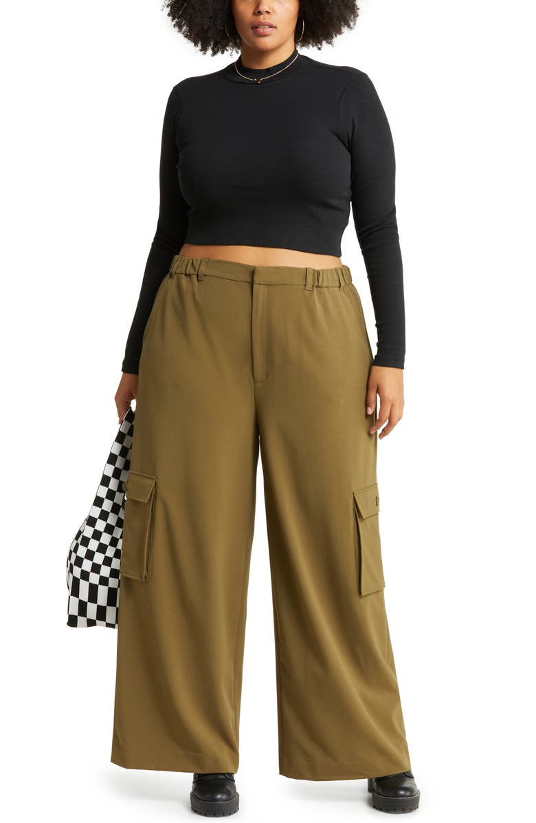 BP. Long Sleeve Mock Neck Crop Top, Alternate, color, 