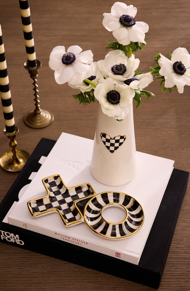 MACKENZIE CHILDS Courtly Check XO Dish, Alternate, color, Black