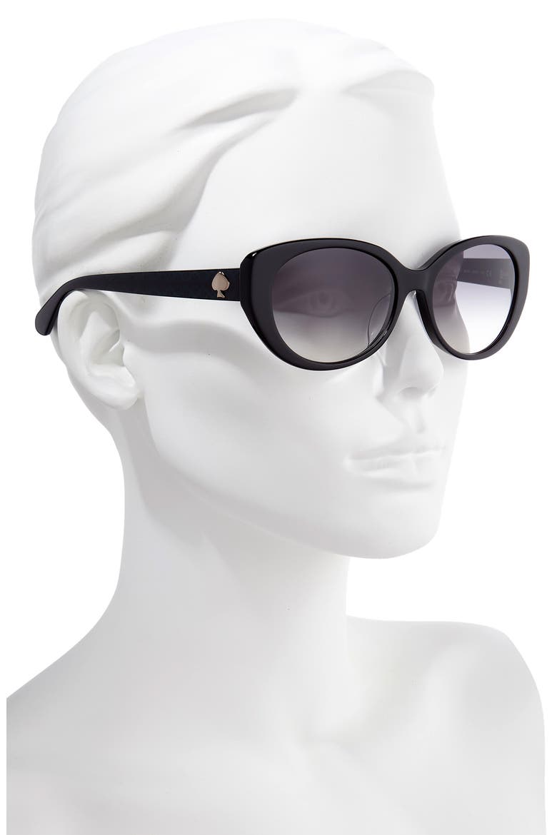 everett 56mm special fit gradient cat eye sunglasses, Alternate, color, BLACK