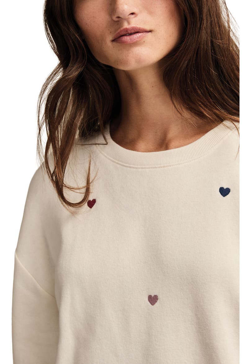 Valentine Heart Crewneck Sweatshirt, Alternate, color, CREAM MULTI