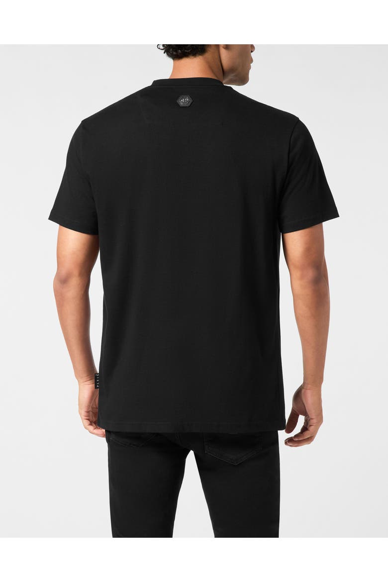 Round Neck T-Shirt Skull America Men, Alternate, color, black