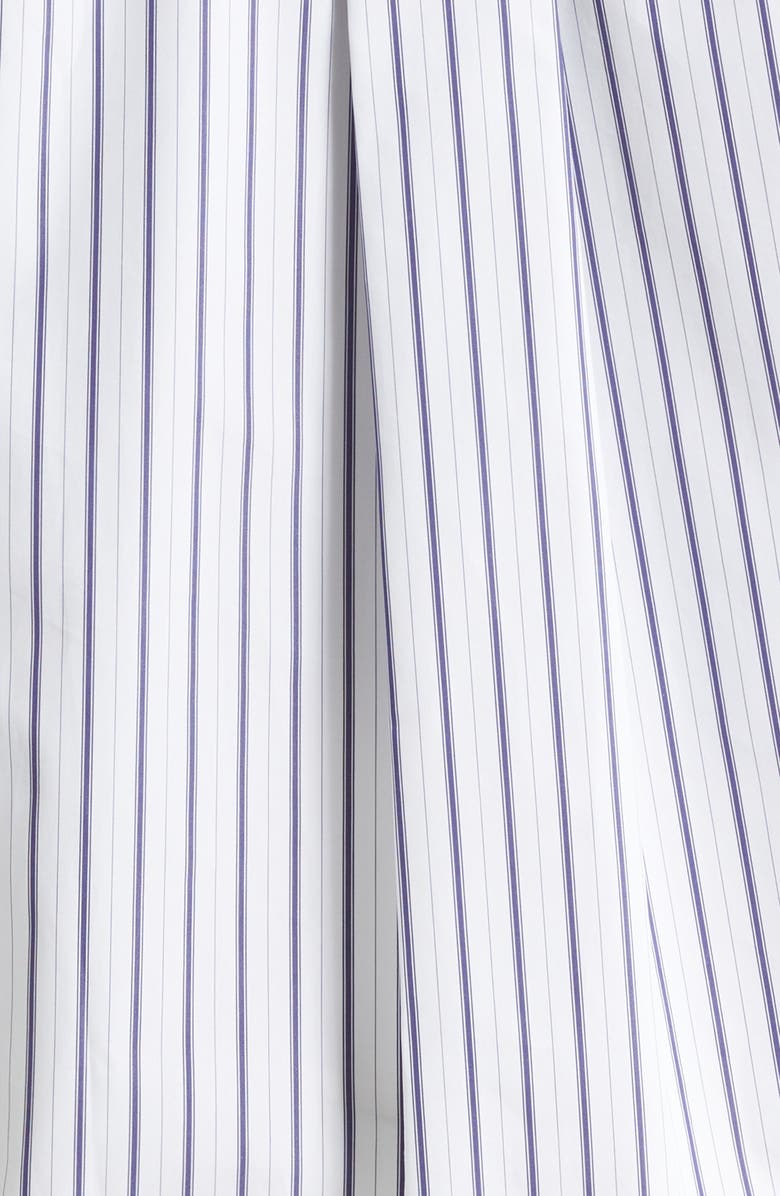 AMI PARIS Stripe Cotton Poplin Button-Up Shirt, Alternate, color, Blanc/ Encre