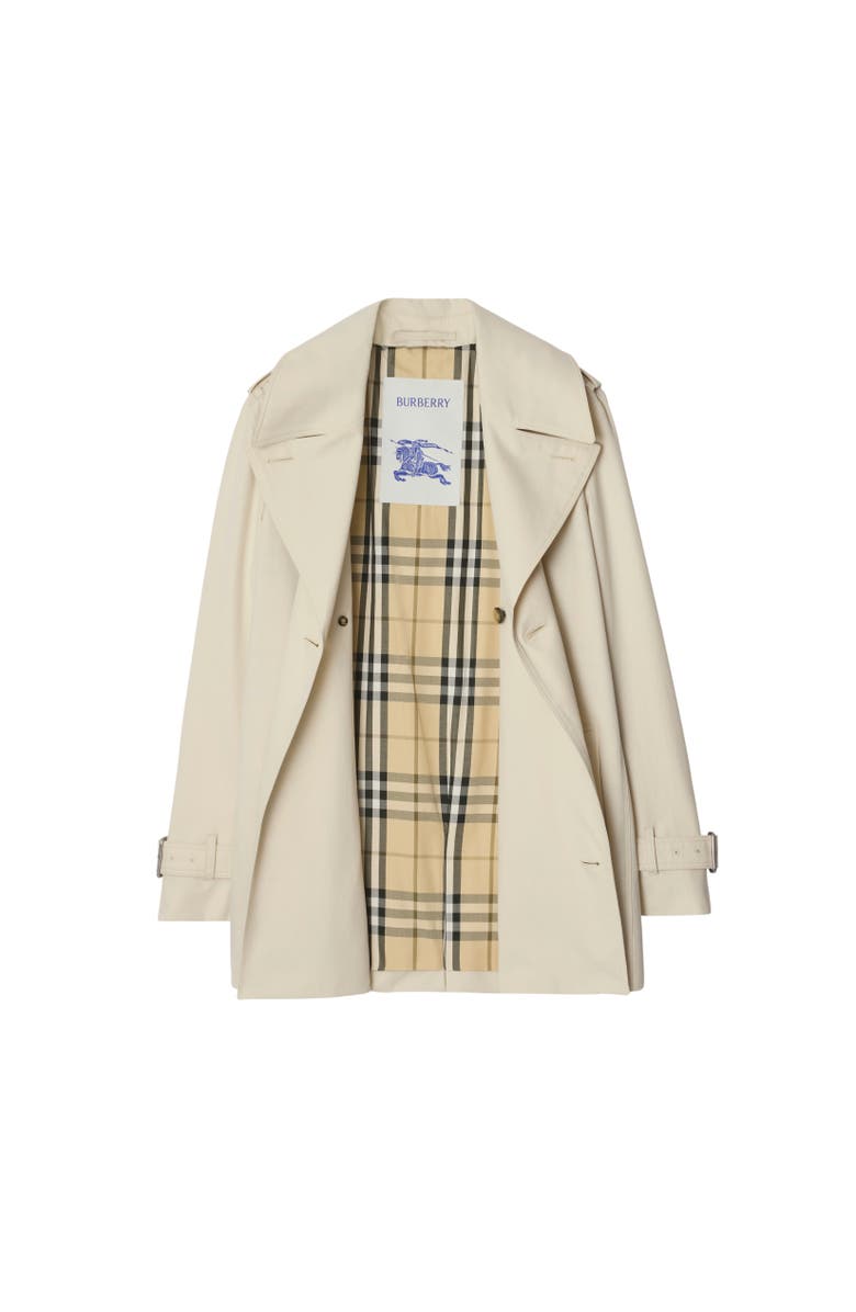 Burberry Short Gabardine Trench Coat, Alternate, color,