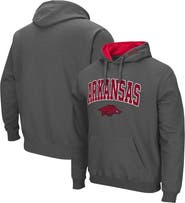 COLOSSEUM Men's Colosseum Charcoal Arkansas Razorbacks Arch & Logo 3.0 Pullover Hoodie