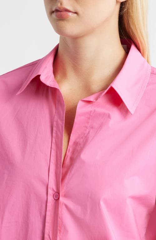 Grey Lab Oversize Cotton Button-up Shirt In Pink