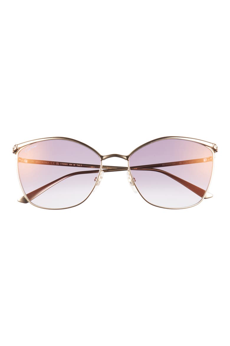 59mm Gradient Cat Eye Sunglasses, Main, color, GOLD
