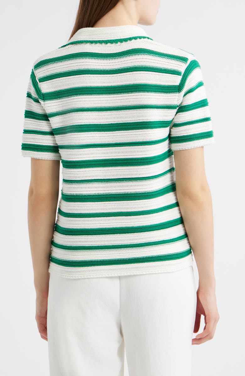 Elie Tahari Harlow Stripe Polo Sweater, Alternate, color,