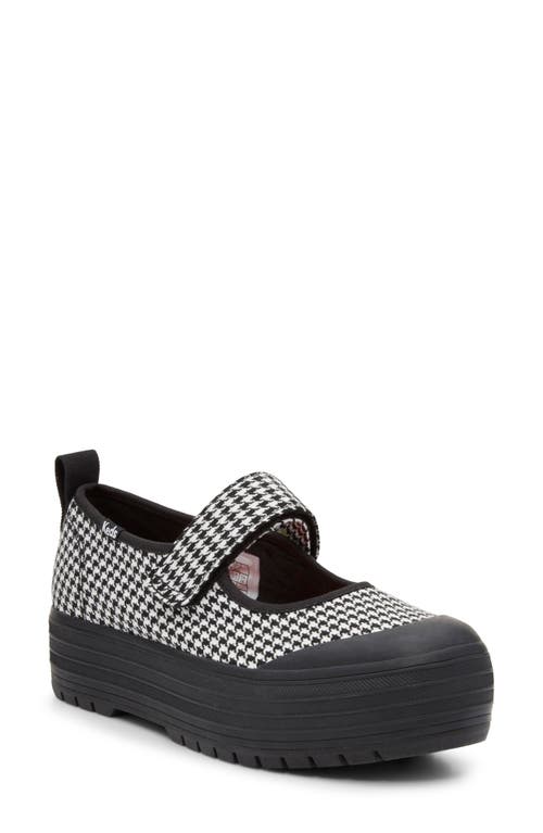 Keds® Platform Mary Jane Sneaker in Black/White 