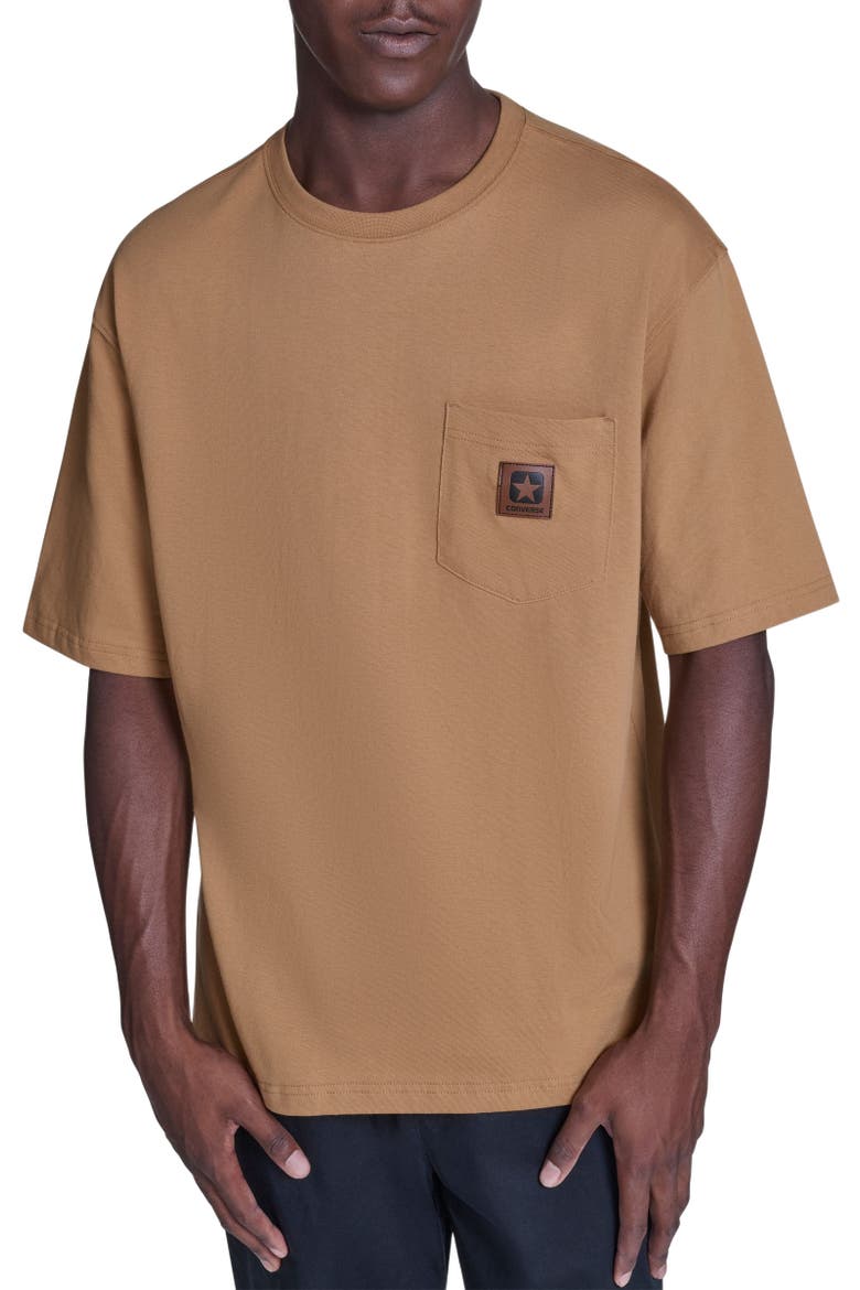 Box Patch Tee, Main, color, HONEY STICK