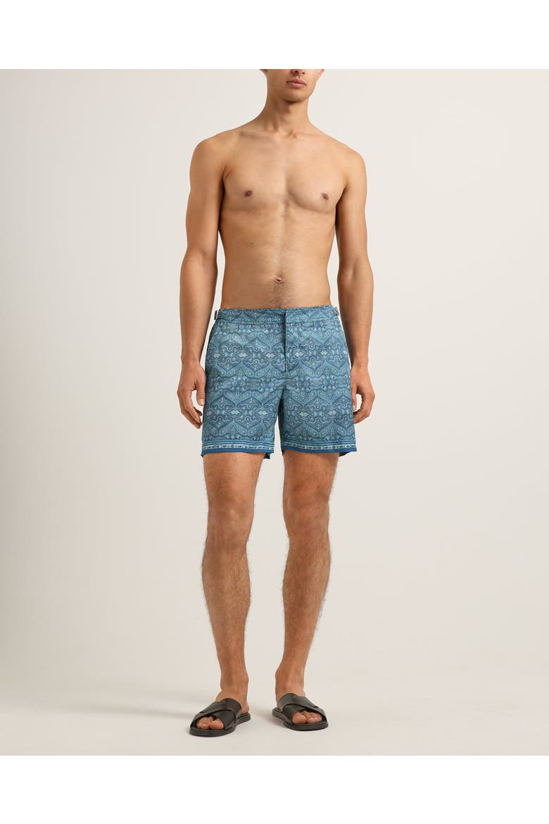 Bulldog Exclusive-Print Swim Shorts, Alternate, color, NOVA BLUE