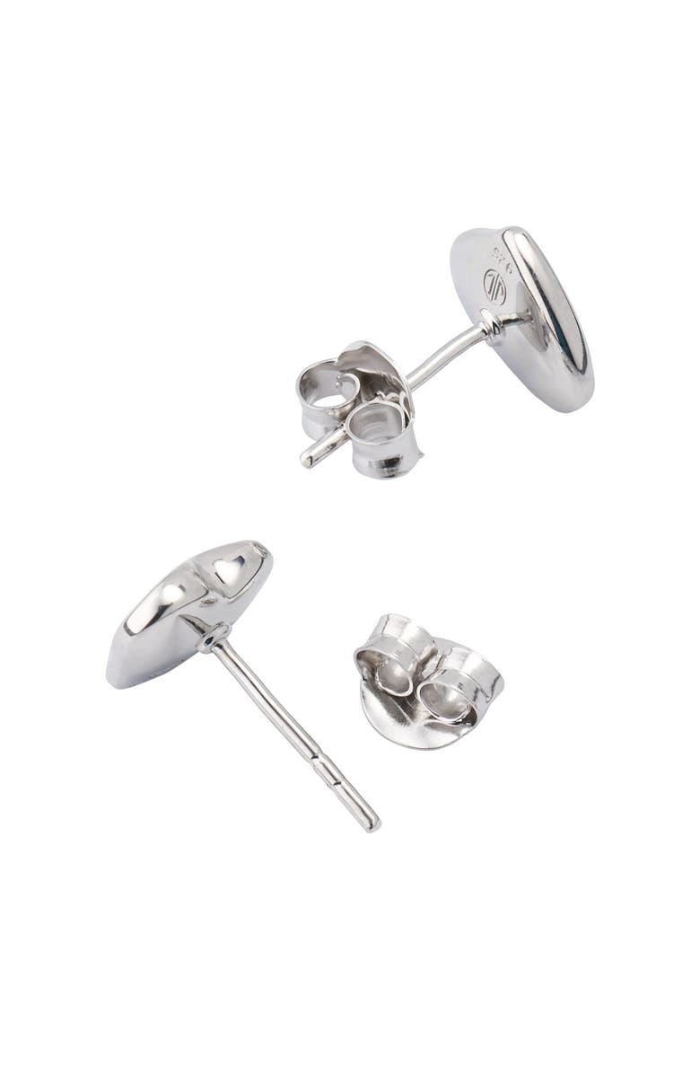 Jan Leslie Heart Stud Earring Set In Sterling Silver, Alternate, color, White