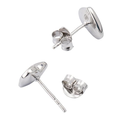 Jan Leslie Heart Stud Earring Set In Sterling Silver In Metallic