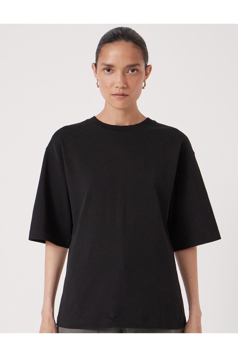 Zip Detail Short Sleeve T-Shirt, Main, color, Black