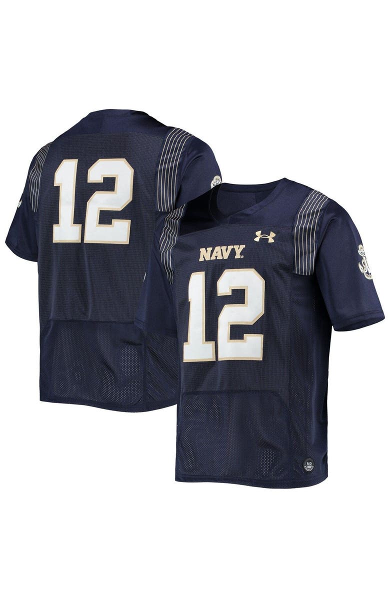 Under Armour Men's Under Armour #12 Navy Navy Midshipmen Team Premier Football Jersey, Alternate, color,