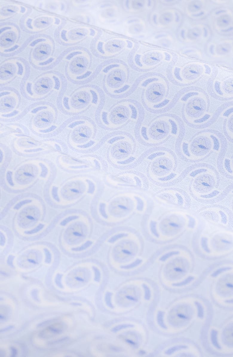 Bugatchi Alvin Shaped Fit Geo Print Button-Up Shirt, Alternate, color, Ice