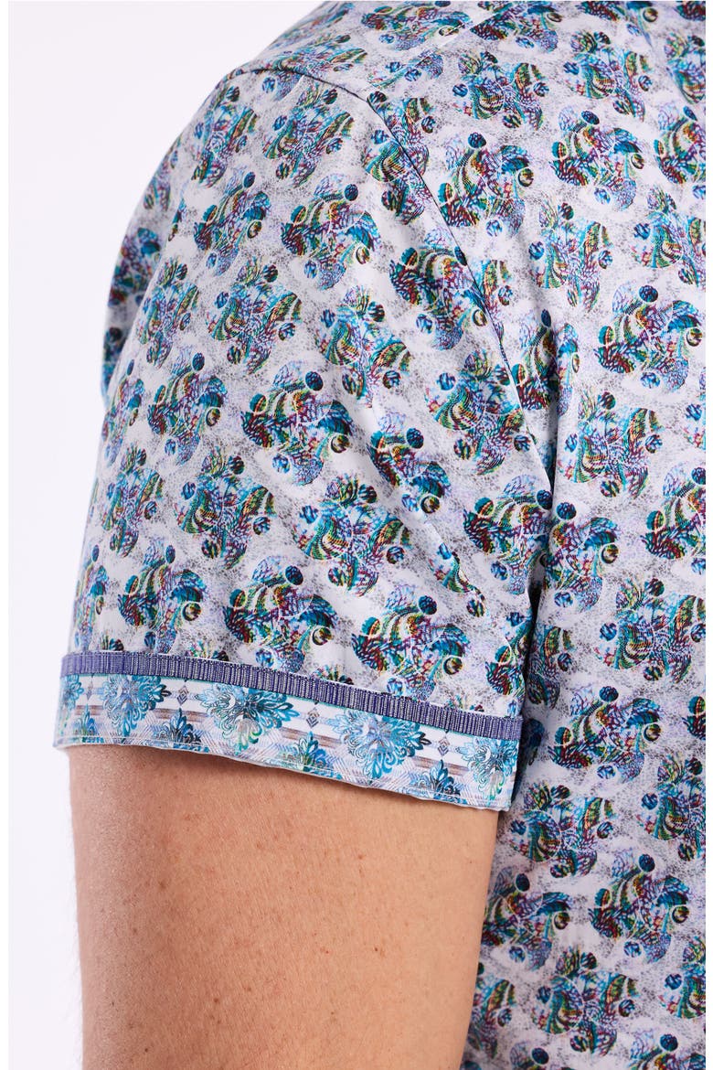 Lowndes Short Sleeve Cotton Dress Shirt, Alternate, color, BLUE
