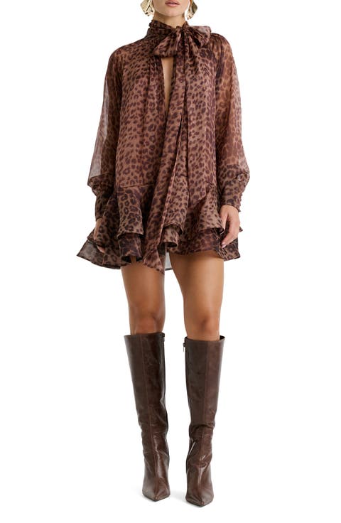 Adrie Long Sleeve Babydoll Minidress
