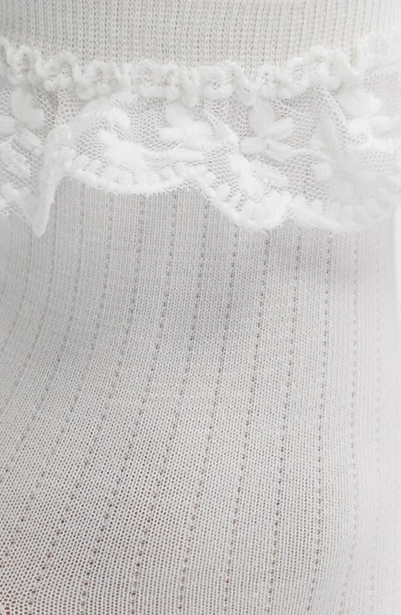 Casa Clara Anissa Lace Ruffle Cotton Blend Crew Socks, Alternate, color, 