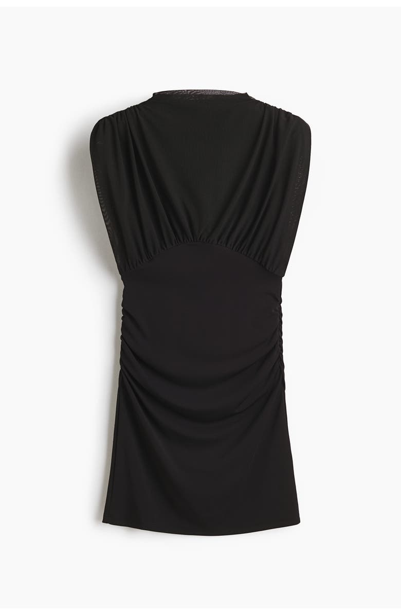 H&M Draped Mini Dress, Main, color, Black