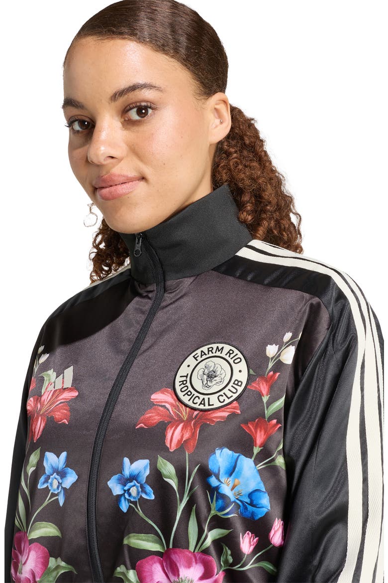Floral Track Jacket, Alternate, color, BLACK/CREAM WHITE/CRAFT GREEN