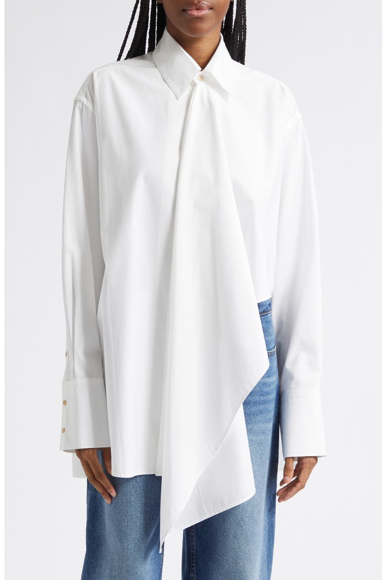Tess Relaxed Fit Cascade Front Button-Up Shirt, Main, color, MILK