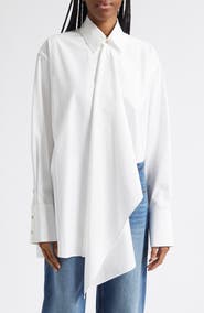 OSSOU Tess Relaxed Fit Cascade Front Button-Up Shirt