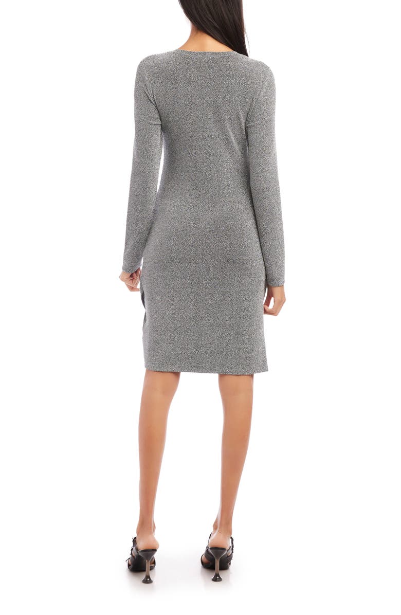 FIFTEEN TWENTY Metallic Side Gathered Long Sleeve Cocktail Dress, Alternate, color, 