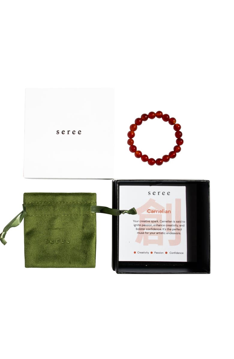 seree Manifest Collection Confidence Red Crystal Beaded Bracelet, Alternate, color, Red