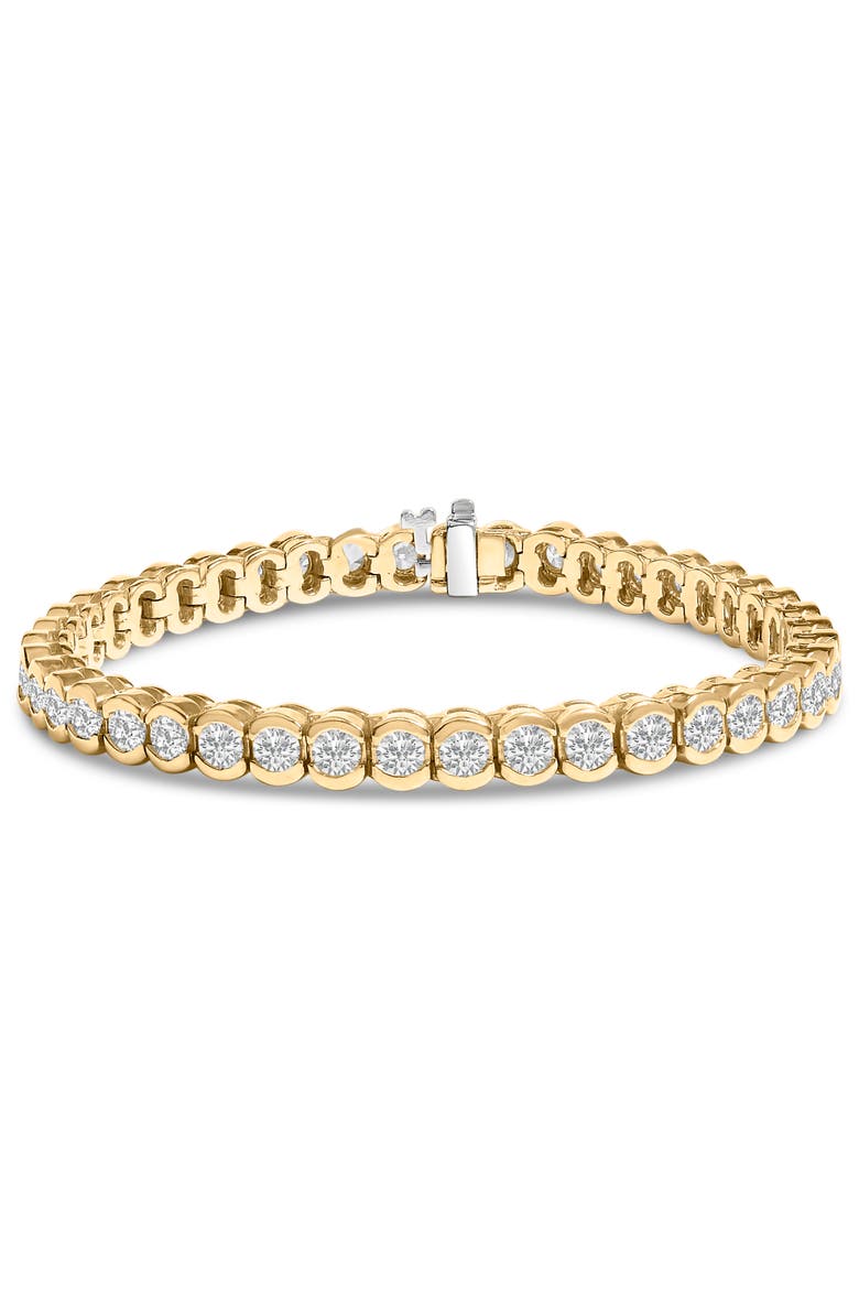 14K Yellow Gold 8.00 Cttw Half Bezel Set Diamond Tennis Bracelet, Main, color, Yellow Gold
