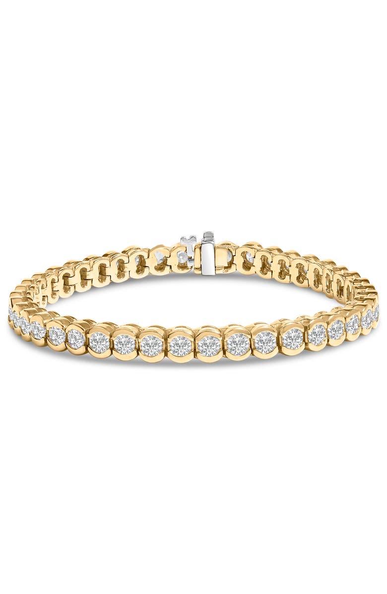 Haus of Brilliance 14K Yellow Gold 8.00 Cttw Half Bezel Set Diamond Tennis Bracelet, Main, color, Yellow Gold