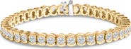 Haus of Brilliance 14K Yellow Gold 8.00 Cttw Half Bezel Set Diamond Tennis Bracelet