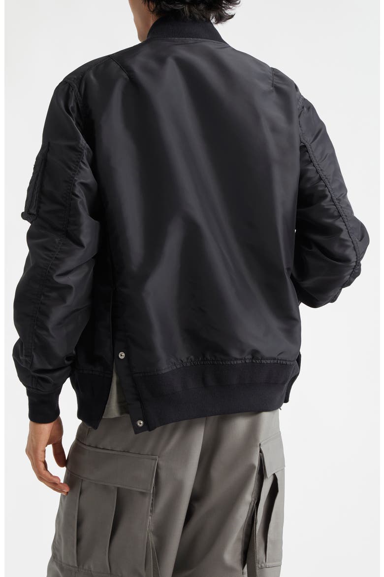 Nylon Twill Bomber Jacket, Alternate, color, BLACK 001