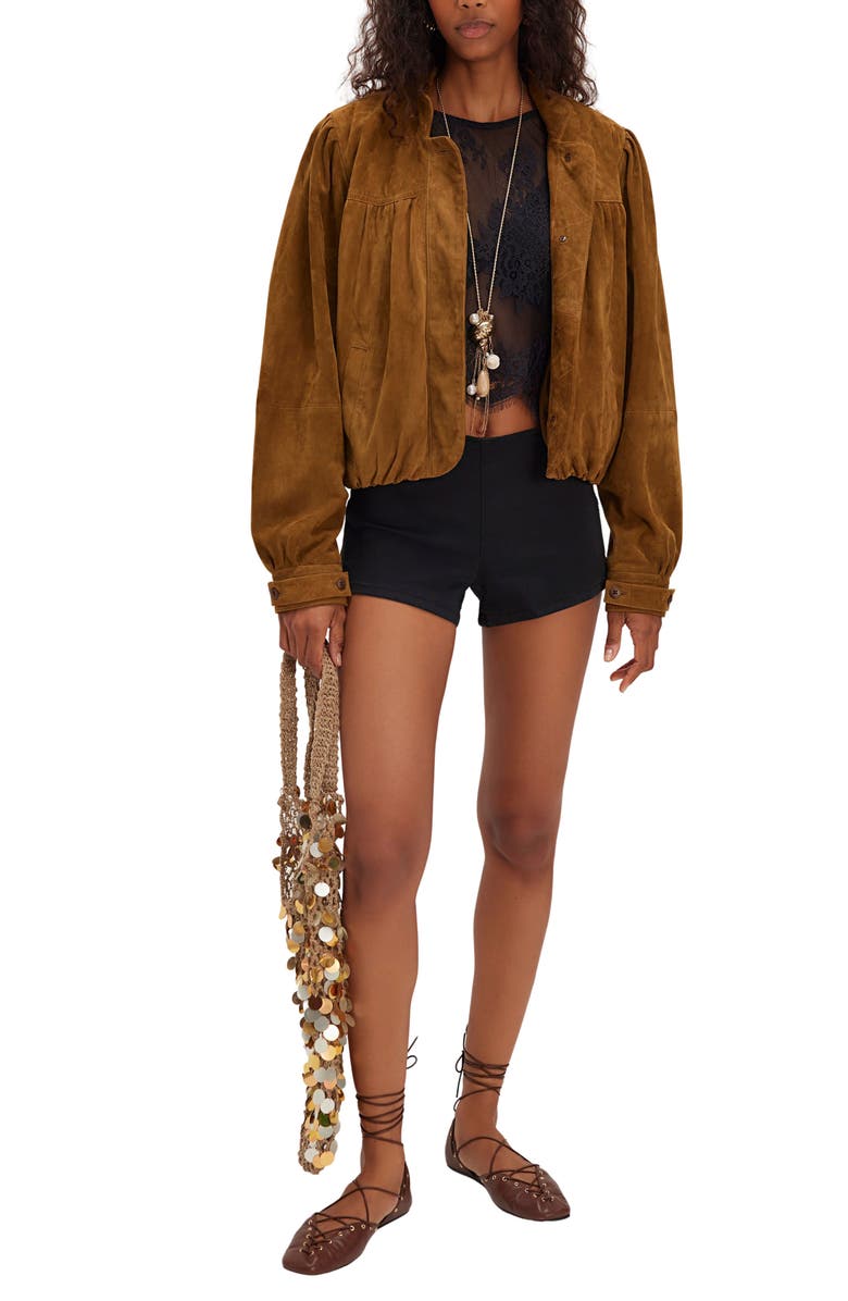 Free People Lunar Ash Lace Crop Top, Alternate, color, Black