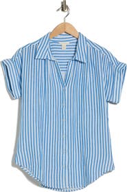 Caslon® Duo Gauze Button-Up Shirt