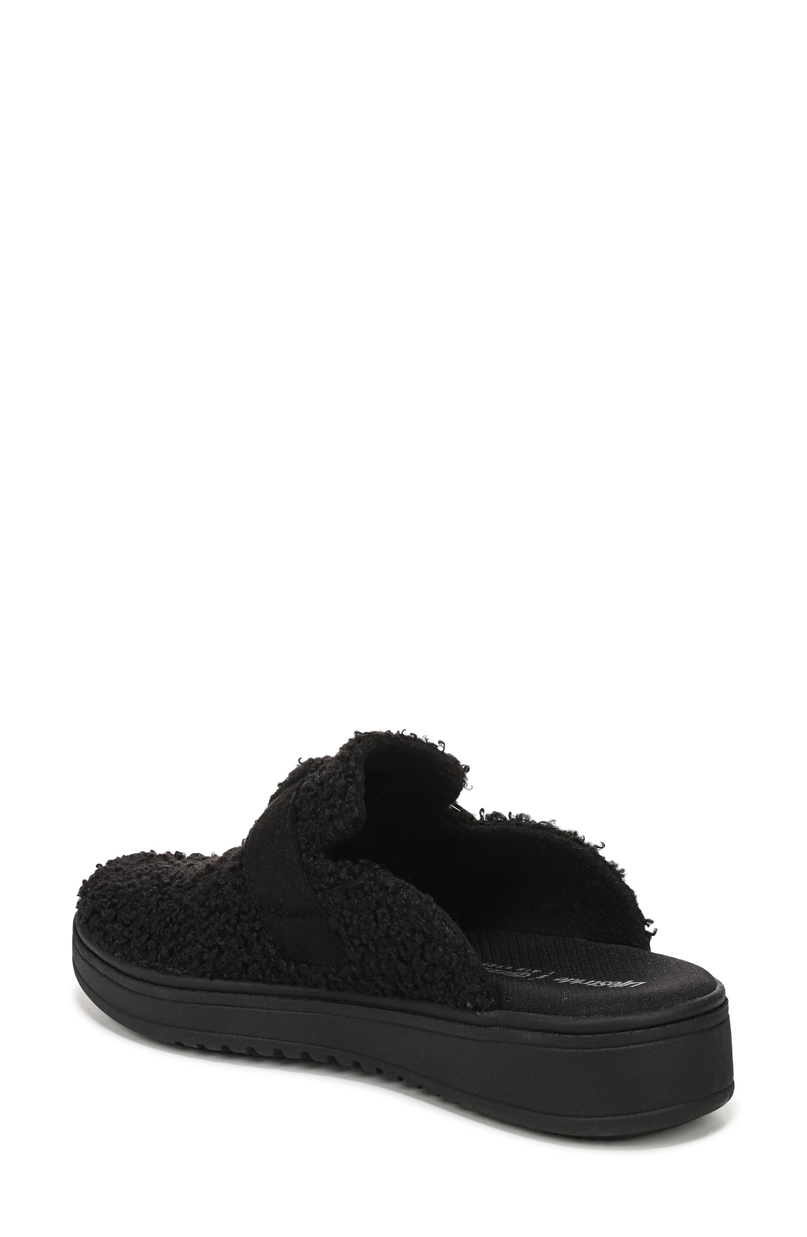 LifeStride Vibe Cozy Faux Shearling Mule, Alternate, color, Black