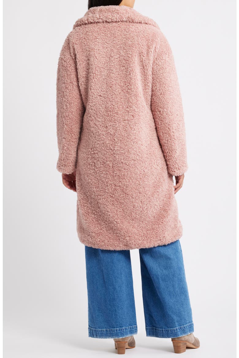 Long Teddy Coat, Alternate, color, ROSE PINK