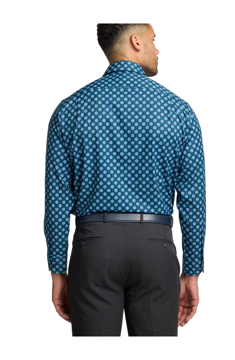 Paul Fredrick Performance Stretch Medallion Casual Shirt, Alternate, color, Blue Multi