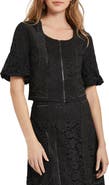 Misook Lace Front Zip Top